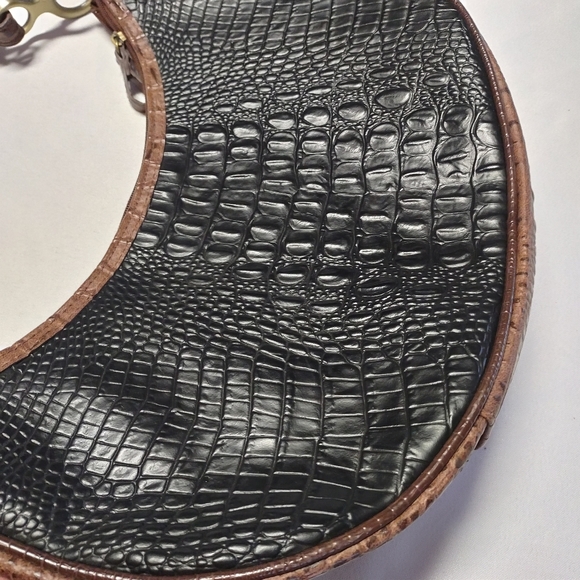 Bueno Alligator Print Hobo Bag with brass hardware - Picture 4 of 13